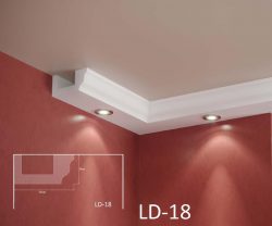 LD-18. Декоративен XPS корниз за LED осветление, 160х80мм, 2м