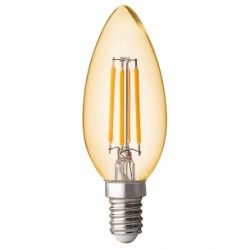 LED крушка FILAMENT, конус, димираща, опушена, E14, 220V, 2500K, 4W