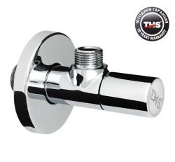 Спирателен ъглов кран TOP SILVER с розетка, 1/2'' * 1/2"