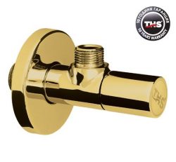 Спирателен ъглов кран TOP GOLD с розетка, 1/2'' * 3/8"