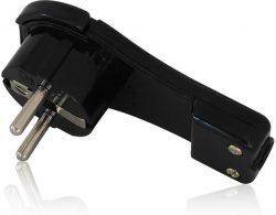 Щепсел плосък черен 16А 2P+T IP20 Commel