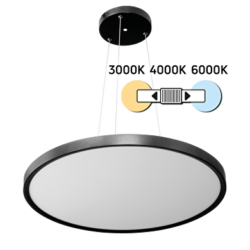LED Slim  плафониера, черна 40W, 3000/4000/6000K, IP20